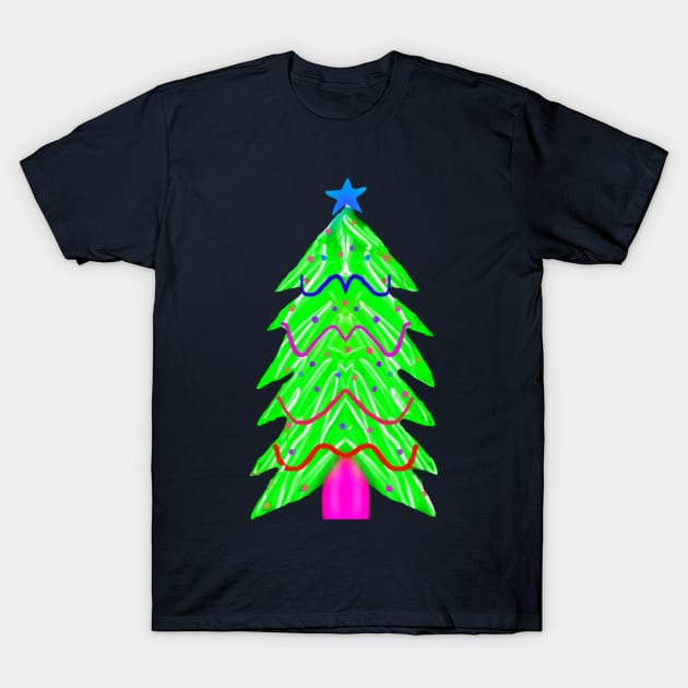 Neon Christmas Tree T-Shirt by Amanda1775